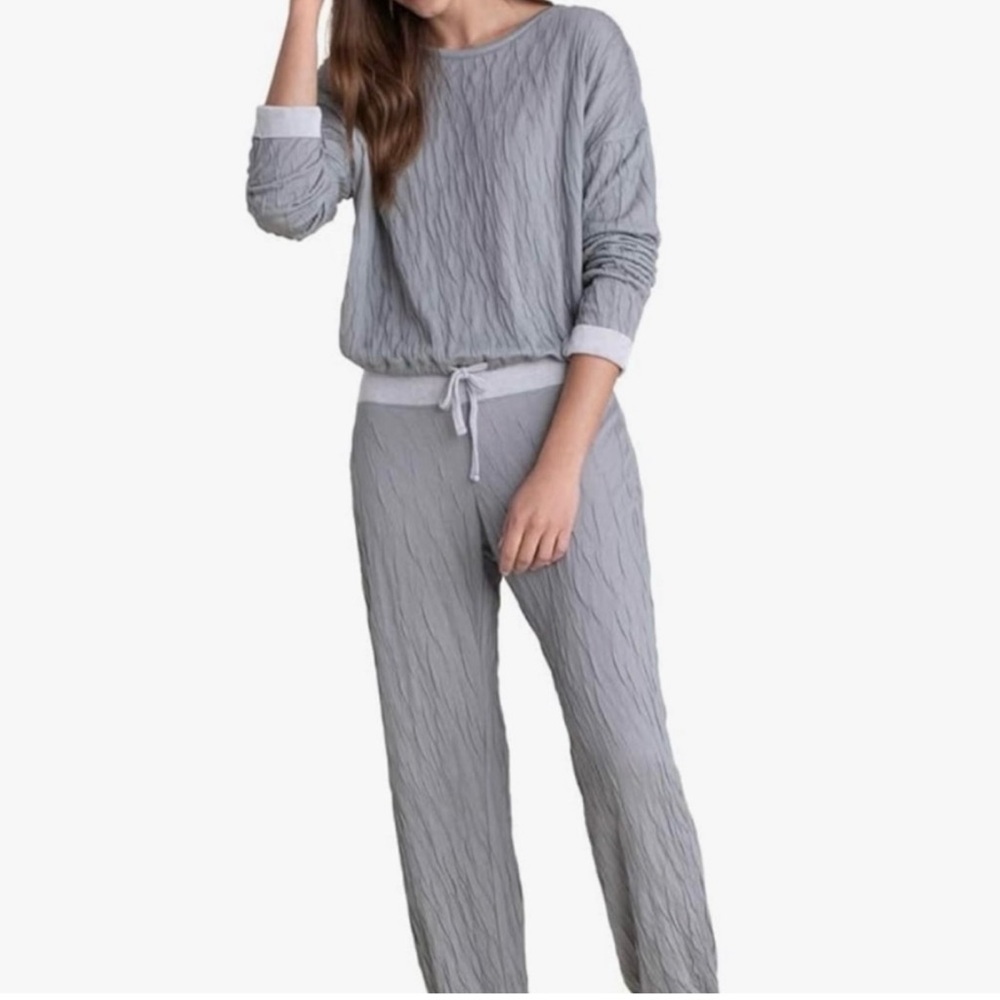 BAREFOOT DREAMS MALIBU COLLECTION CRINKLE JERSEY LOUNGE SET